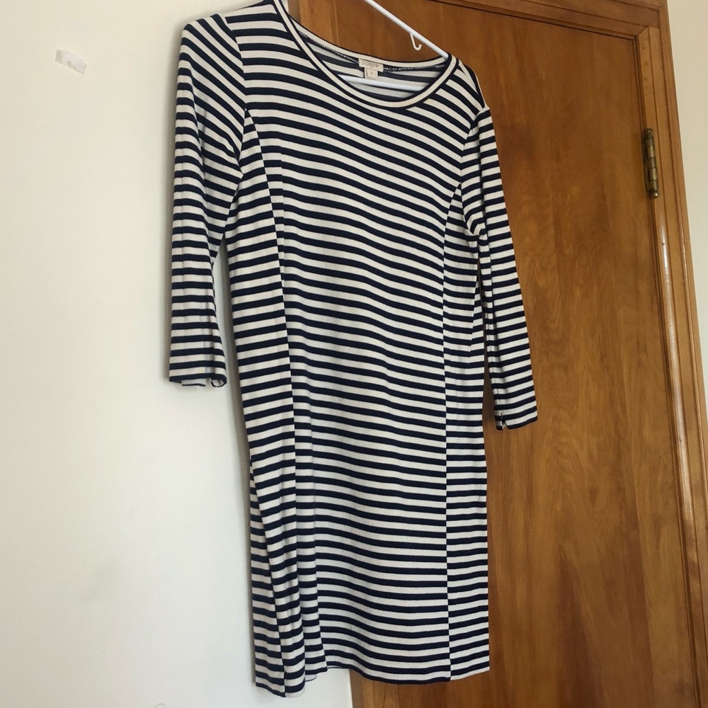 JCrew Blue white stripe dress